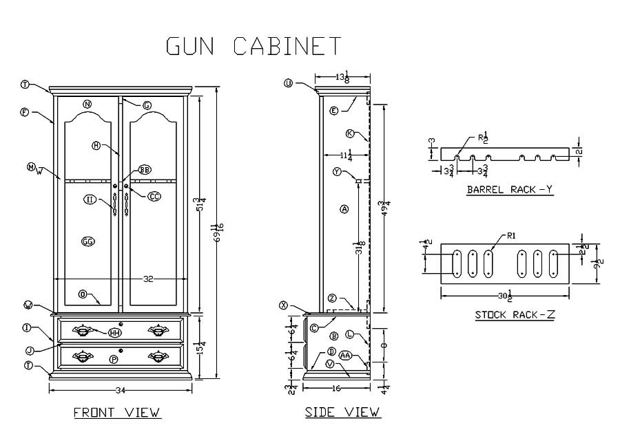 Wood gun cabinets plans